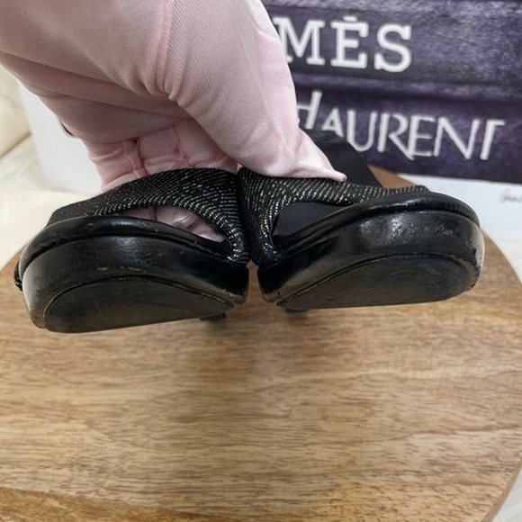 AUTHENTIC Y2K Gucci size 34 GG monogram Denim Wood Mule Heels - Picture 7 of 9